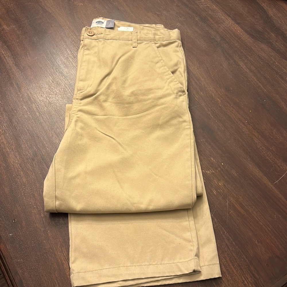 3-Old Navy 16 Husky Flat Front Pants, Set of 3